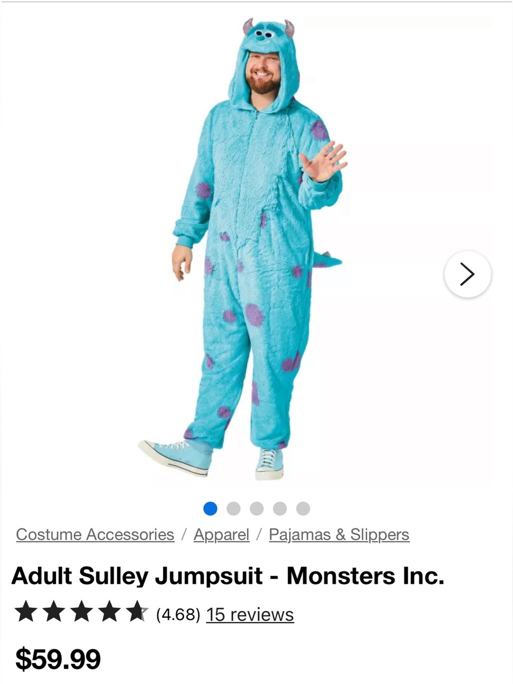 Spirit Halloween Monster Inc. Sully Onesie